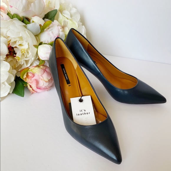 Zara Leather High Heel Shoes - Picture 1 of 8